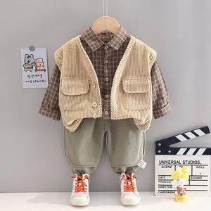 Chequered 3 Piece Waistcoat & Shirt See:Saw Kids