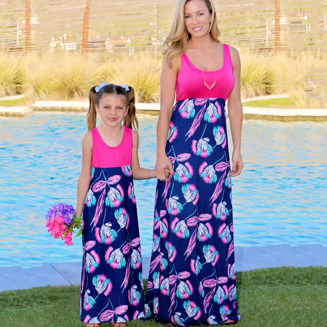 Fuschia Pink Maxi Dresses Mummy & Me See:Saw Kids