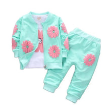 Load image into Gallery viewer, Pure Cotton Flower Printing Three-piece Child Suit