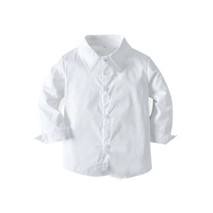 Formal Birthday Boy Long-sleeved Shirt with Bow Tie + Vest + Trouser