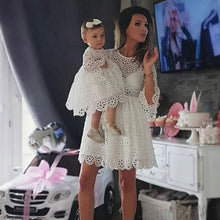 Load image into Gallery viewer, Mummy &amp; Me White Floral Lace Dress See:Saw Kids