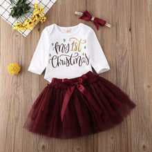 Load image into Gallery viewer, My First Christmas Outfit Wine See:Saw Kids