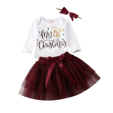 Load image into Gallery viewer, My First Christmas Outfit Wine See:Saw Kids