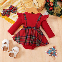 Load image into Gallery viewer, Plaid Bow Dress Long Sleeve With Headband See:Saw Kids