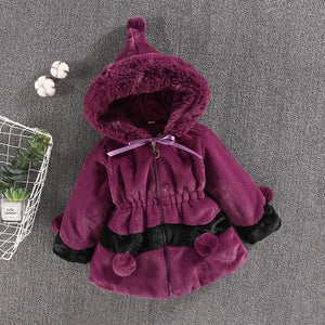 Plush bobble hooded girls coat See:Saw Kids