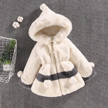 Load image into Gallery viewer, Plush bobble hooded girls coat See:Saw Kids