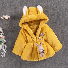 Load image into Gallery viewer, Plush bunny hooded girls coat See:Saw Kids