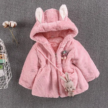 Load image into Gallery viewer, Plush bunny hooded girls coat See:Saw Kids