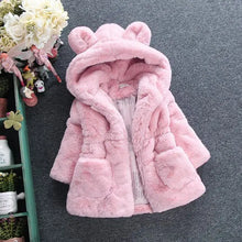 Load image into Gallery viewer, Plush teddy bear hood girls coat See:Saw Kids