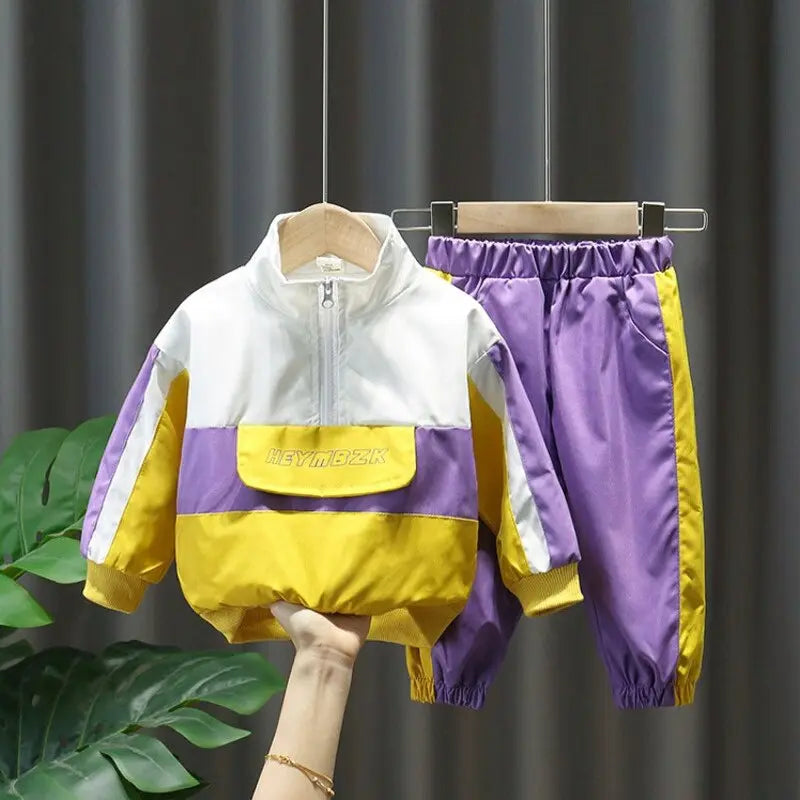 Purple and yellow store tracksuit