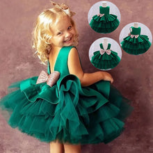 Load image into Gallery viewer, Backless Big Bow Princess Dress Wedding Birthday Party Toddler Kids Evening Prom Gown