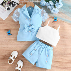 Kids Clothes Girls Blazer &Shorts Sets