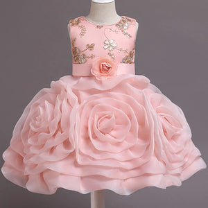 Baby Girls Birthday Party Dress Flower Elegant Dresses