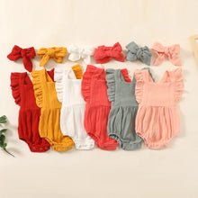 Load image into Gallery viewer, Frill Sleeve Muslin Onepiece Fashion Baby Clothing