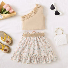 Load image into Gallery viewer, Retro Off-Shoulder Top+Flowers Skirt