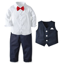 Load image into Gallery viewer, Formal Birthday Boy Long-sleeved Shirt with Bow Tie + Vest + Trouser