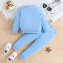 Load image into Gallery viewer, Cute King Letter Long Sleeve and Long Pants Blue Outfit for Baby Boys