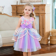 Load image into Gallery viewer, Flower Girl Unicorn Rainbow Wedding Party Dress