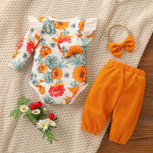 Load image into Gallery viewer, Baby Girls Summer 2Pcs Outfit Set Long Sleeve Printing Floral For Casual Suit