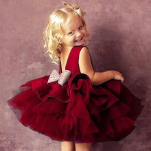 Load image into Gallery viewer, Backless Big Bow Princess Dress Wedding Birthday Party Toddler Kids Evening Prom Gown