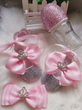 Load image into Gallery viewer, Luxury Baby Bottles and Shoes Headband Set Keepsake