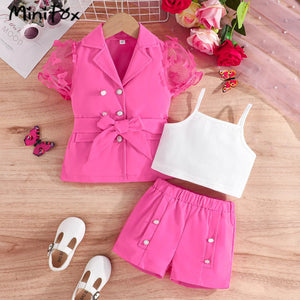 Kids Clothes Girls Blazer &Shorts Sets