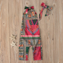 Load image into Gallery viewer, Luxury Dashiki African Print Romper Jumpsuit with Headband