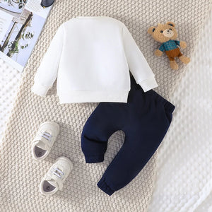 Casual Cartoon Bear Long Sleeve Outfit Kid 3-24Months