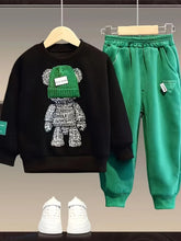 Load image into Gallery viewer, Cartoon Bear Sweater and Trousers Suit Kids Loungewear