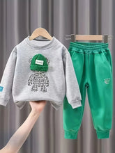 Load image into Gallery viewer, Cartoon Bear Sweater and Trousers Suit Kids Loungewear