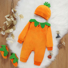 Load image into Gallery viewer, Halloween Pumpkin Romper+Hat +Socks