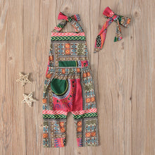 Load image into Gallery viewer, Luxury Dashiki African Print Romper Jumpsuit with Headband