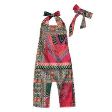 Load image into Gallery viewer, African Print Romper Jumpsuit With Headband