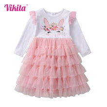 Load image into Gallery viewer, Girls Rabbit Cartoon Dress Kids