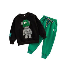 Load image into Gallery viewer, Cartoon Bear Sweater and Trousers Suit Kids Loungewear