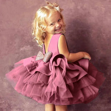 Load image into Gallery viewer, Backless Big Bow Princess Dress Wedding Birthday Party Toddler Kids Evening Prom Gown