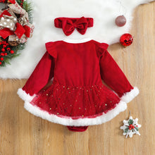 Load image into Gallery viewer, Velvet Ruffle Santa&#39;s Dress See:Saw Kids